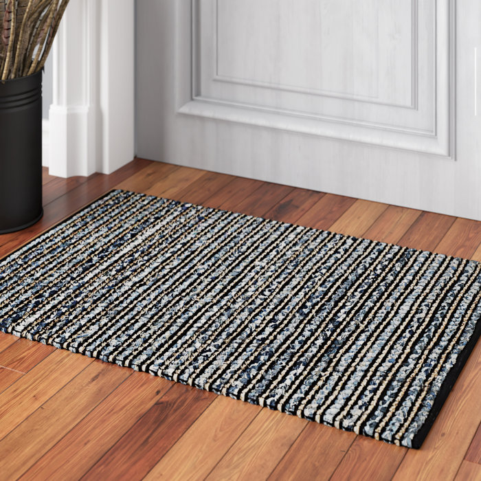 Breakwater Bay Doleman Striped HandWoven Flatweave Jute/Sisal Cotton